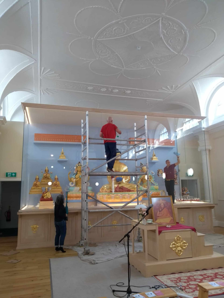 helpers building the shrine cabinet